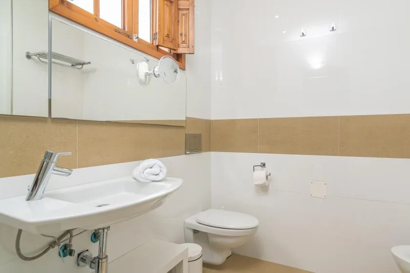 Un baño con lavabo y sanitario.
