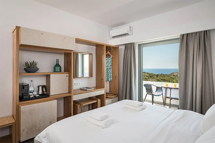Habitación con cama doble en Elafonisi