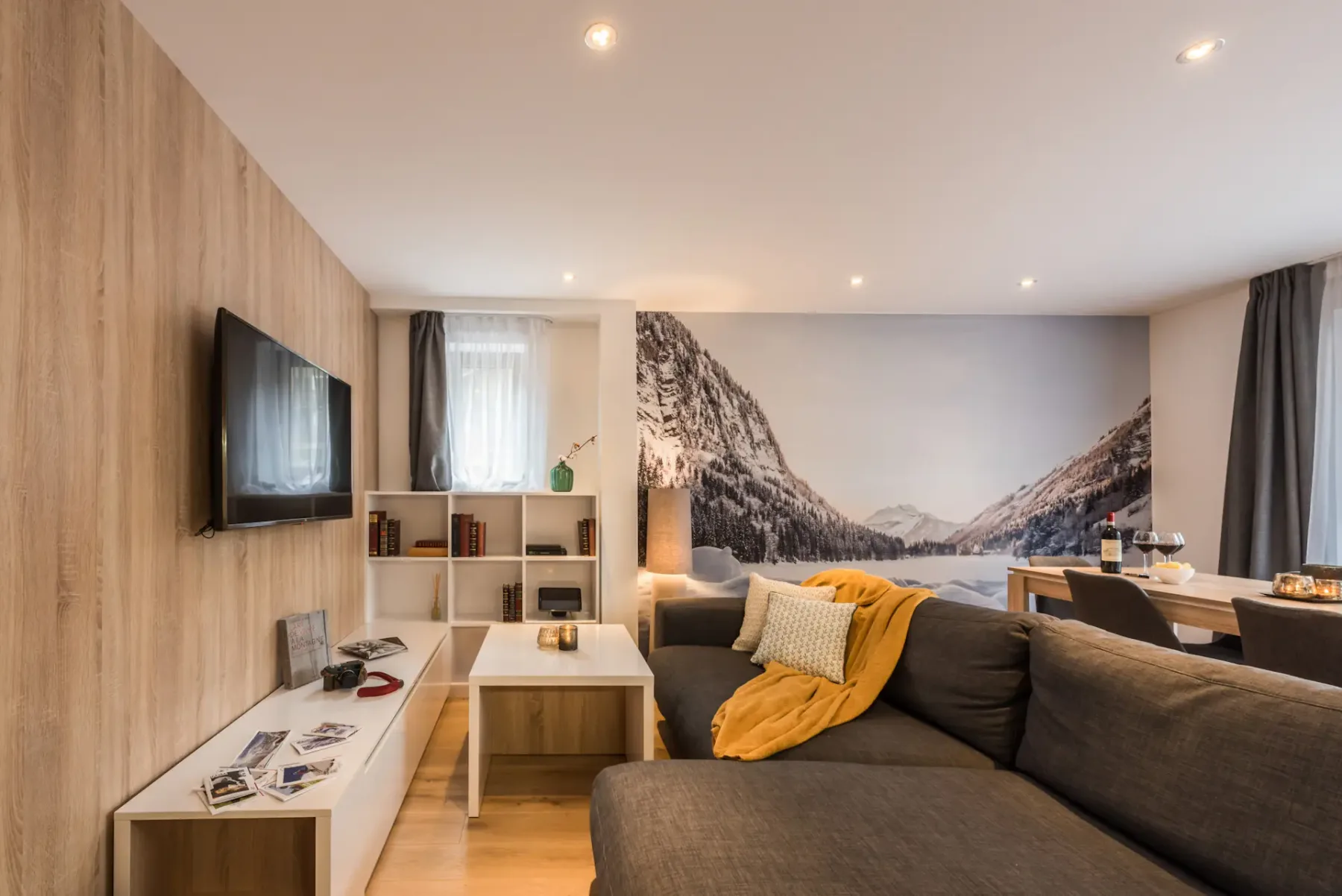 Alpine living room luxury family apartment Iroko Morzine