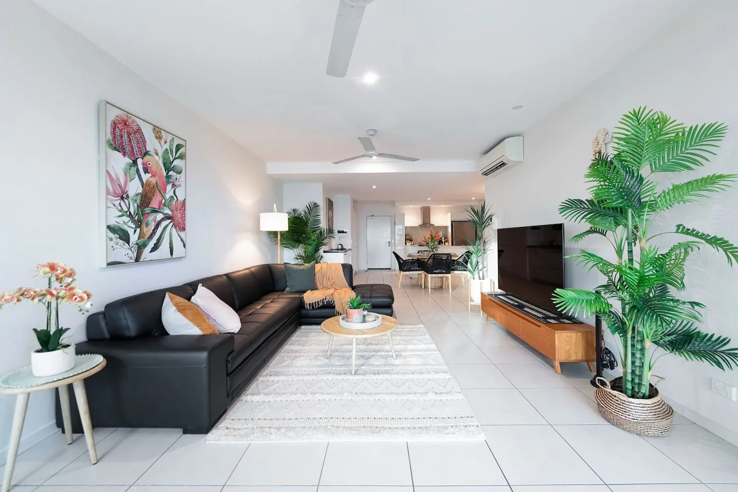 Get comfortable on the L-shaped sofa with a good book or movie nights in front of the TV.