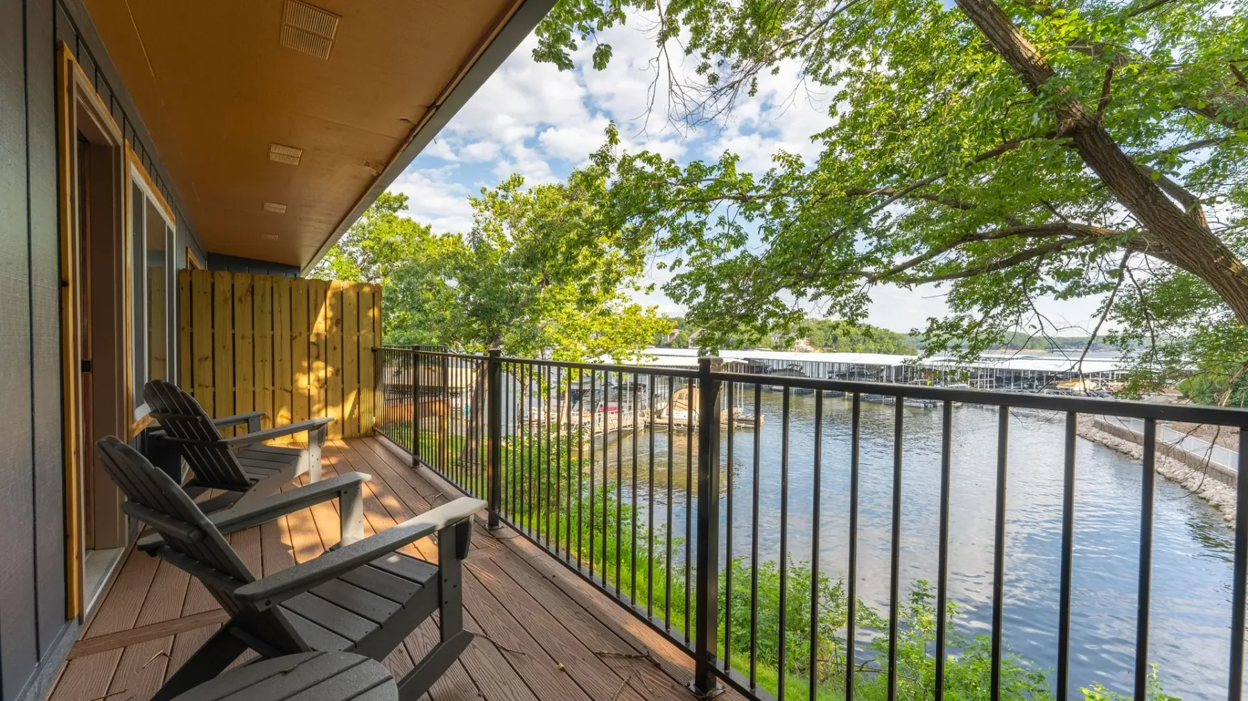 Covered porch overlooking the lake