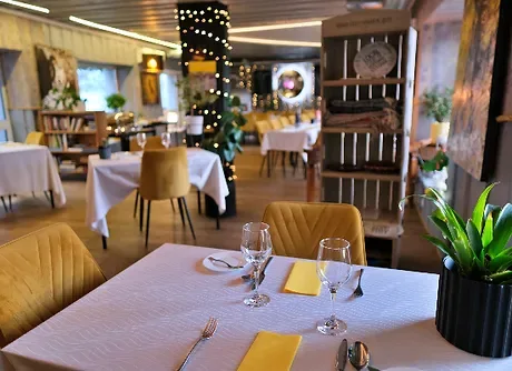 Set tables in the hotel's main dining room