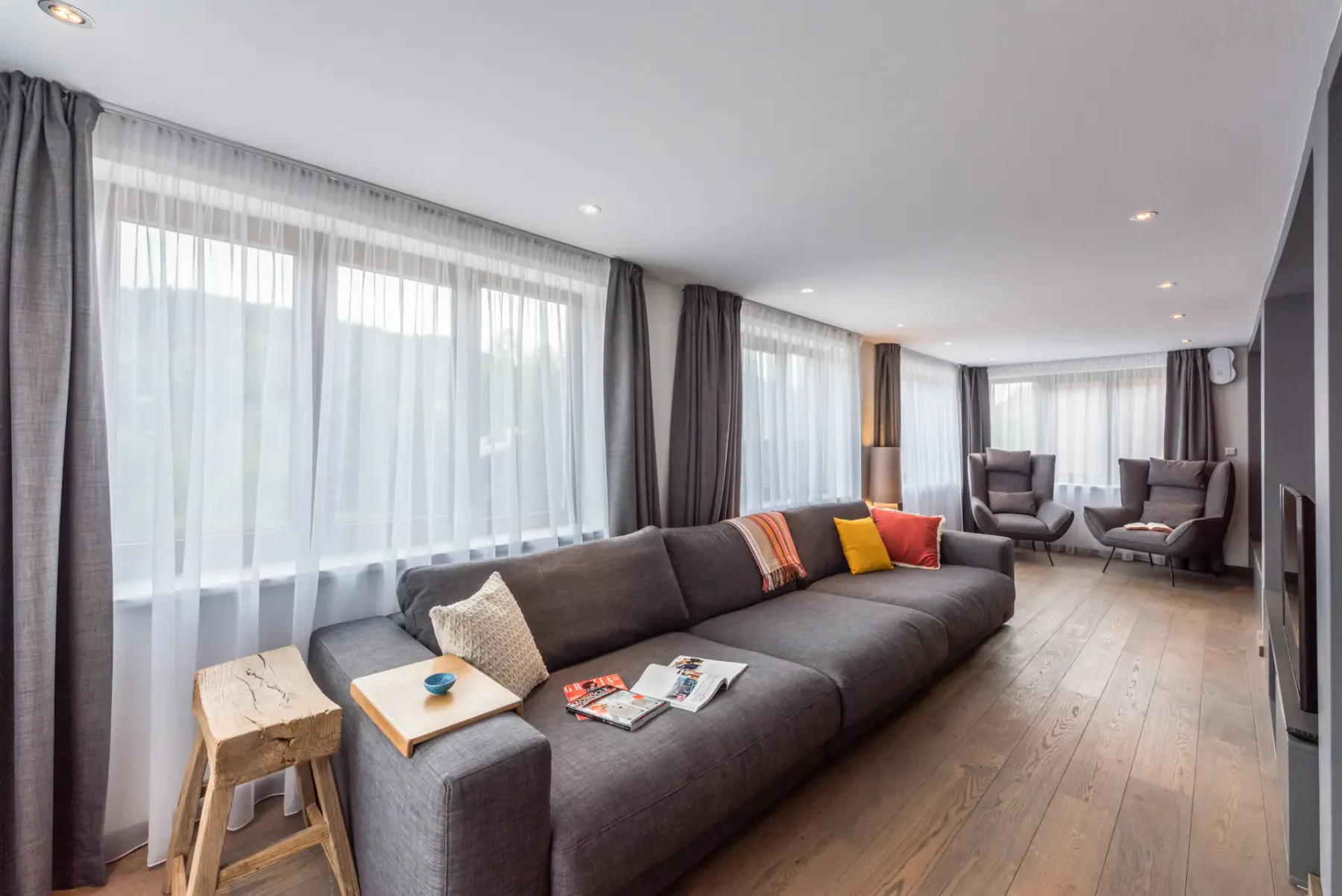 Cosy living room luxury ski apartment Ayan Morzine
