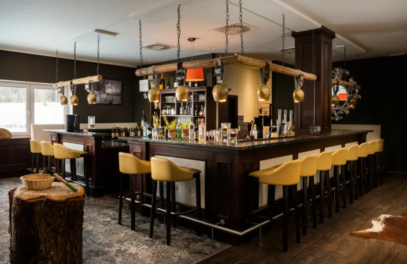 Rustic hotel bar
