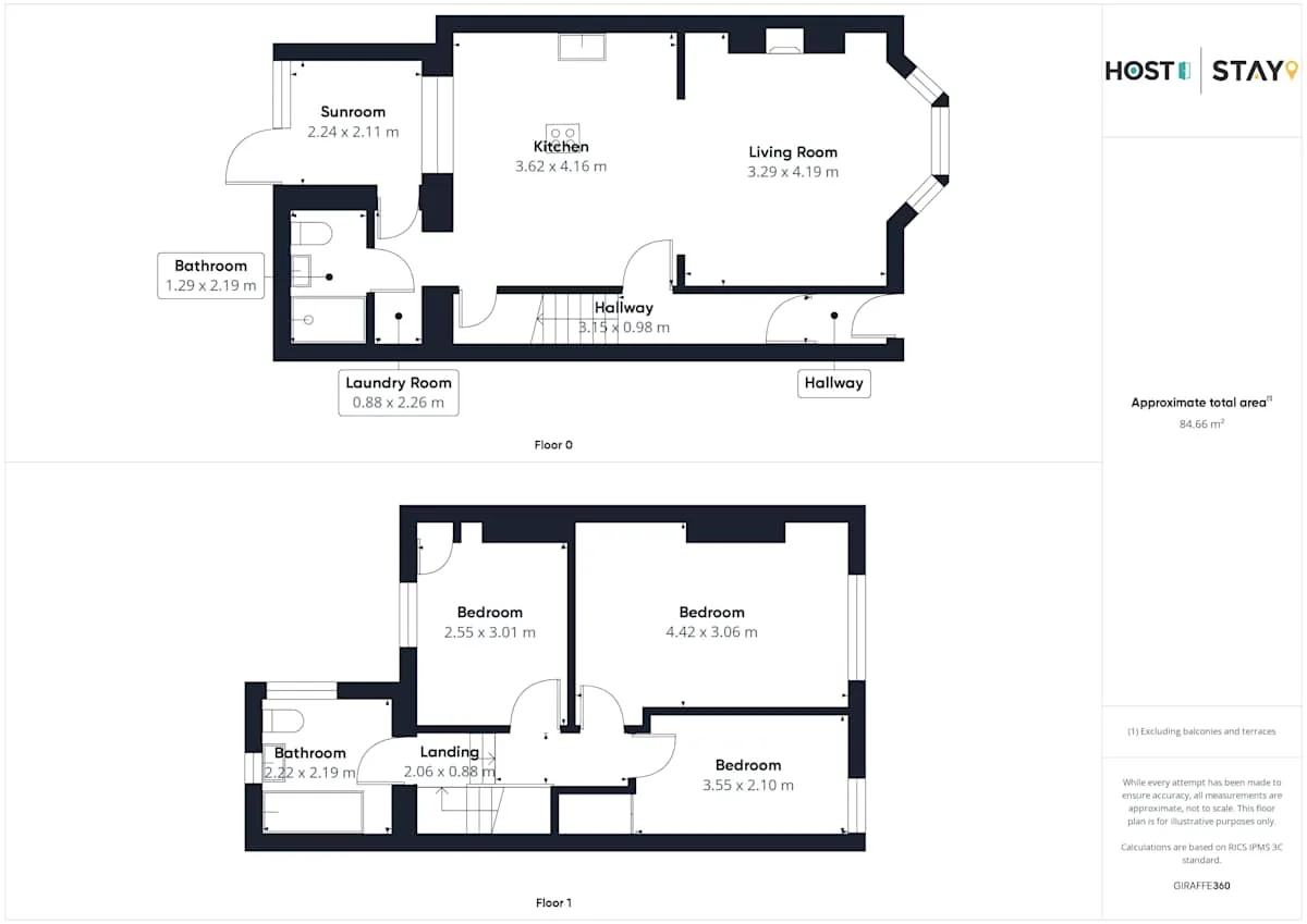 Los planos muestran la distribución de las habitaciones en dos niveles de una vivienda.