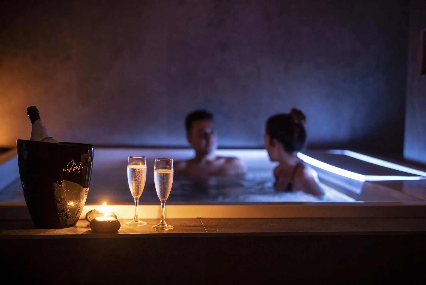 Couple relaxing in the spa