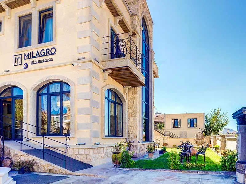 Stone hotel exterior