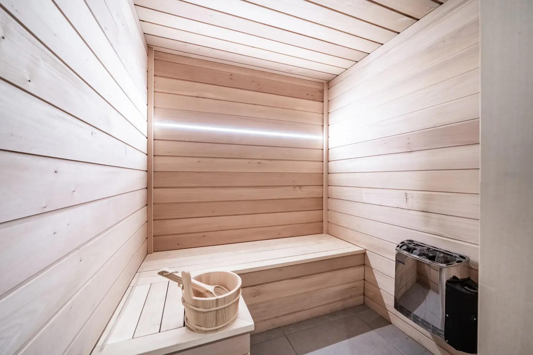 Private sauna with hot stones family apartment Eyong Chamonix