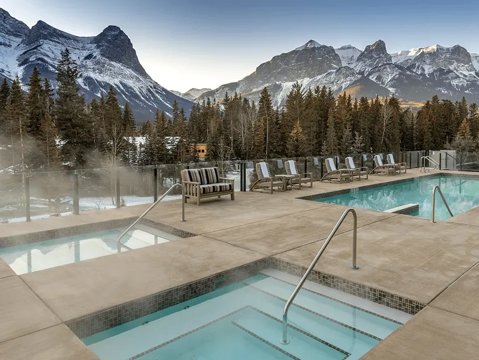 Outdoor hot tubs at The Malcolm Hotel