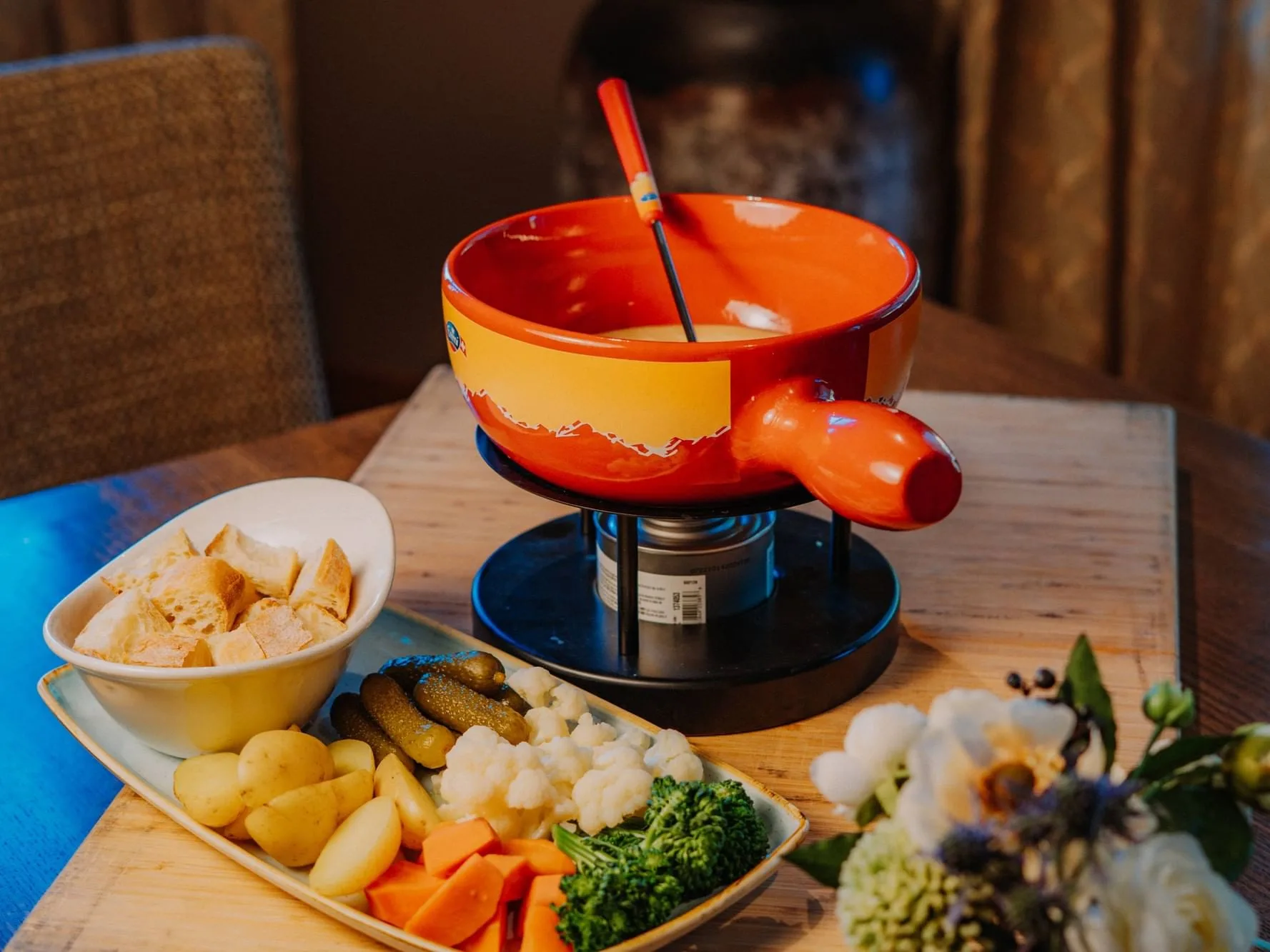 Savory cheese fondue at the hotel's restaurant