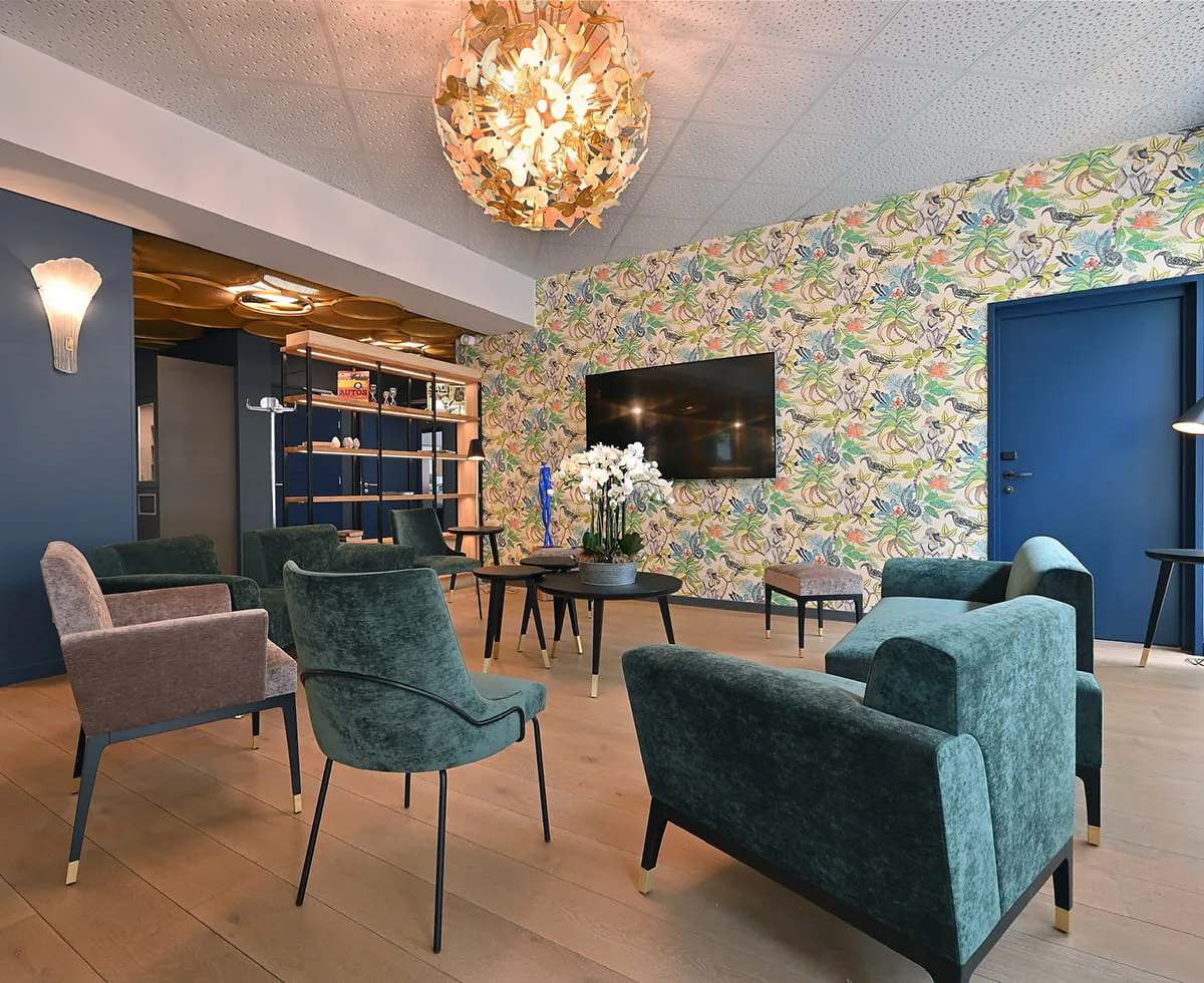 Hotel reception lounge
