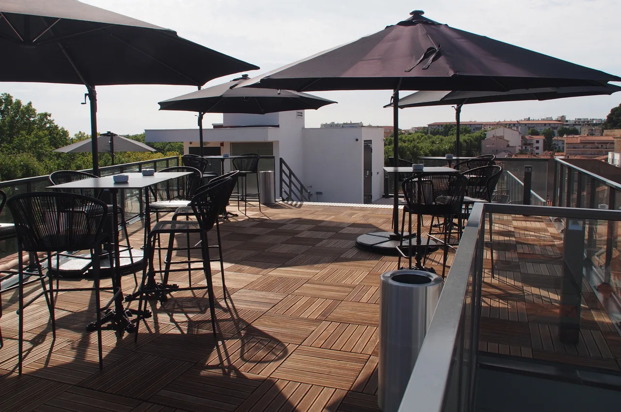 Hotel rooftop terrace