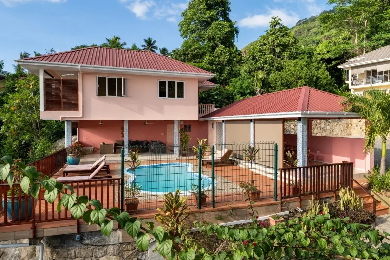 Pool and outdoor lounge area