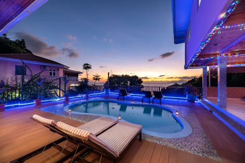 Pool and outdoor lounge area