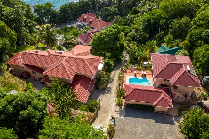 Aerial view of villa