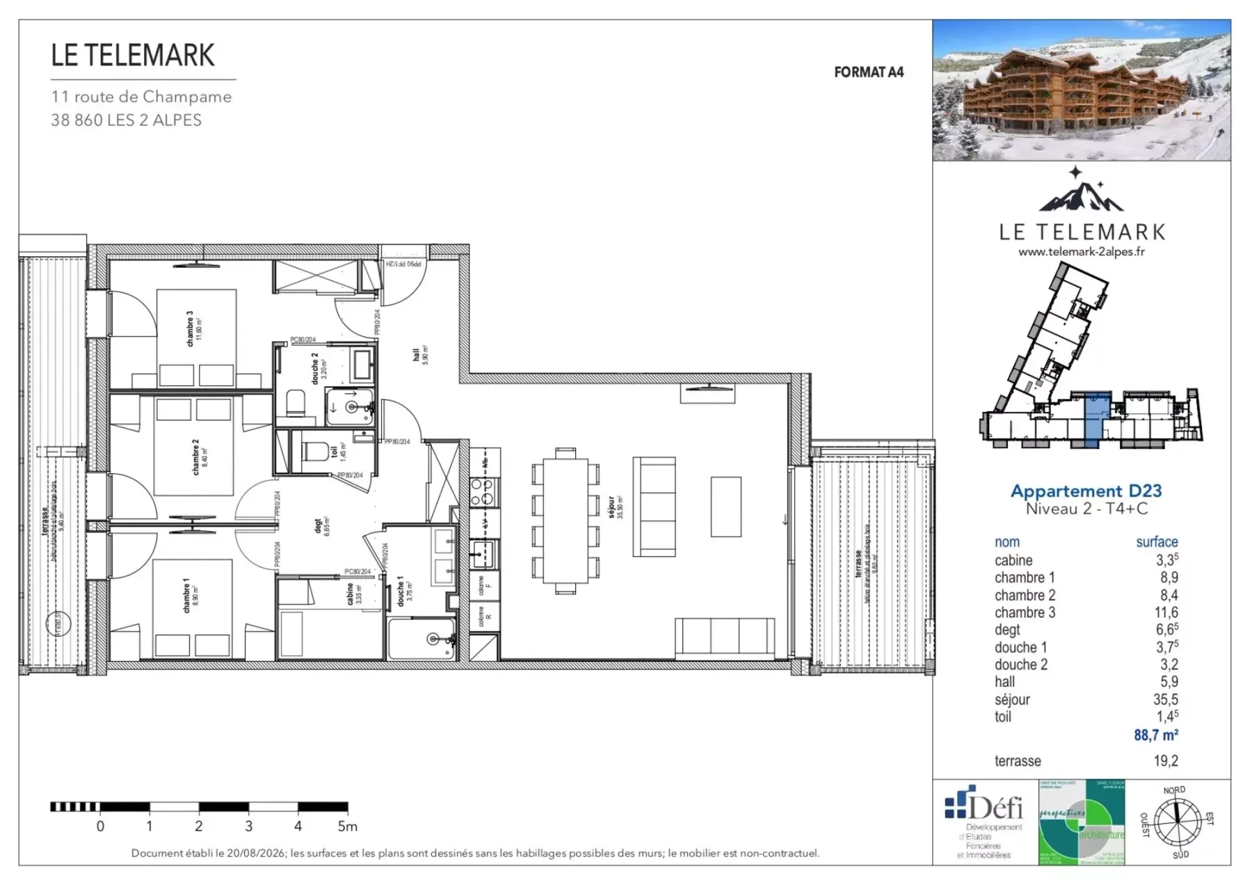 Plano de un apartamento con habitaciones etiquetadas y un comedor.