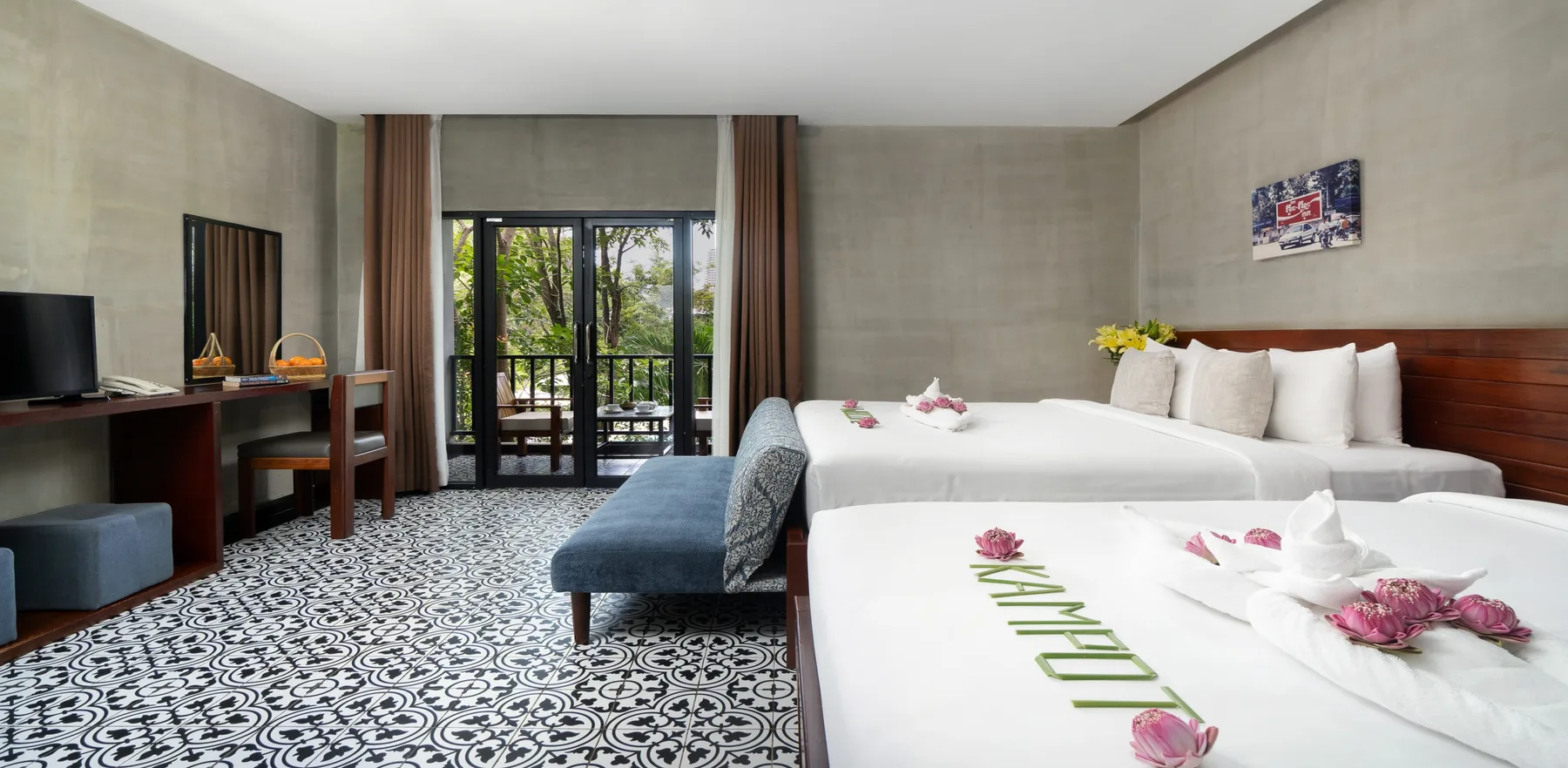 Habitación de lujo con dos camas individuales