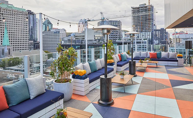 Hotel rooftop terrace