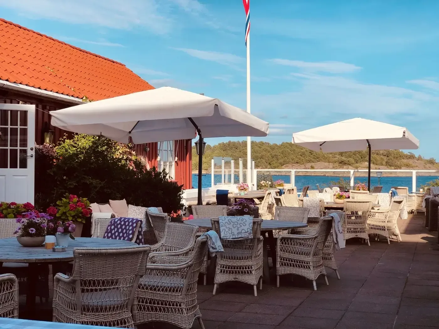 Summer terrace by the water