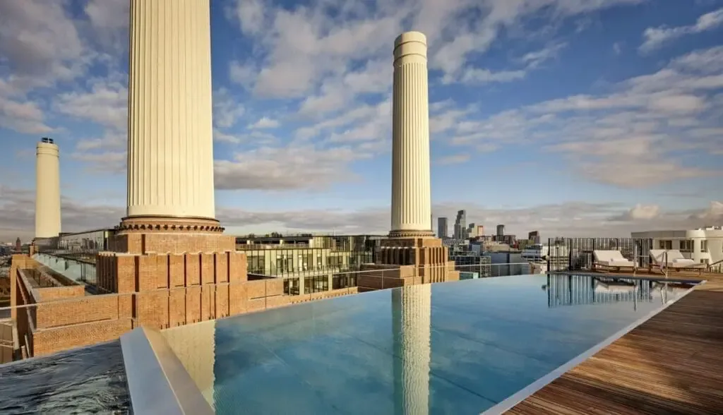 Rooftop swimming pool.