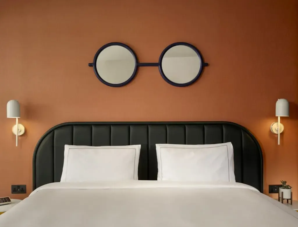 Guest room at art'otel London Battersea Power Station.