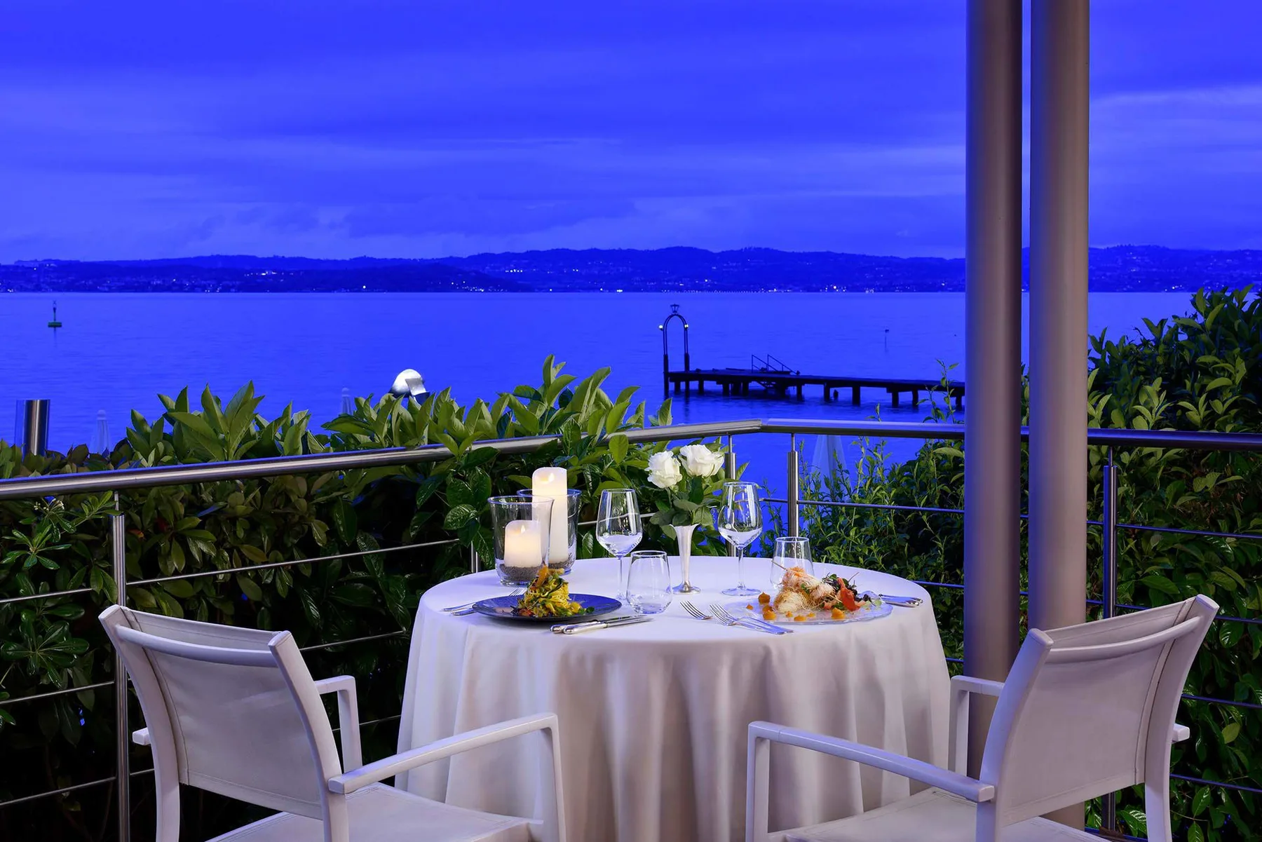 Hotel restaurant and dining terrace