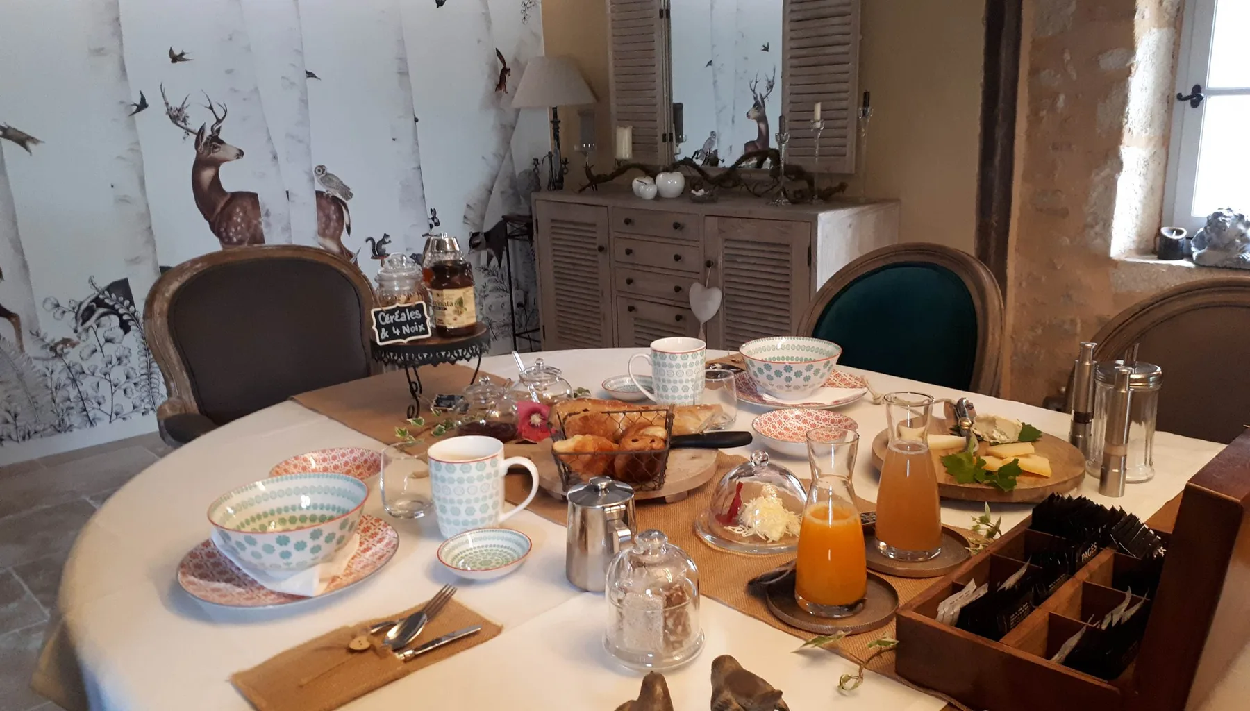 Mesa de desayuno en invierno