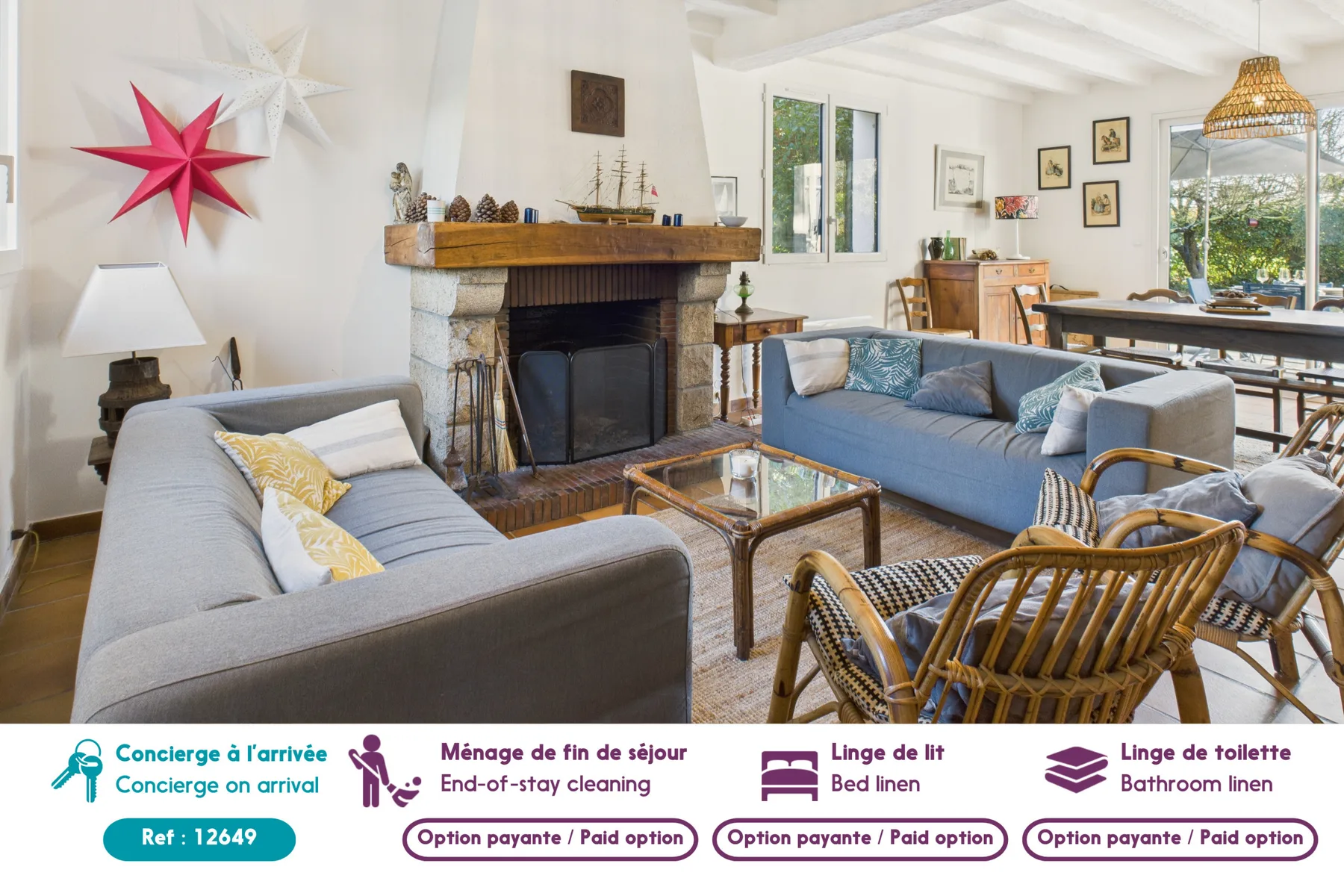 A orillas del golfo, casa para 8 con jardín