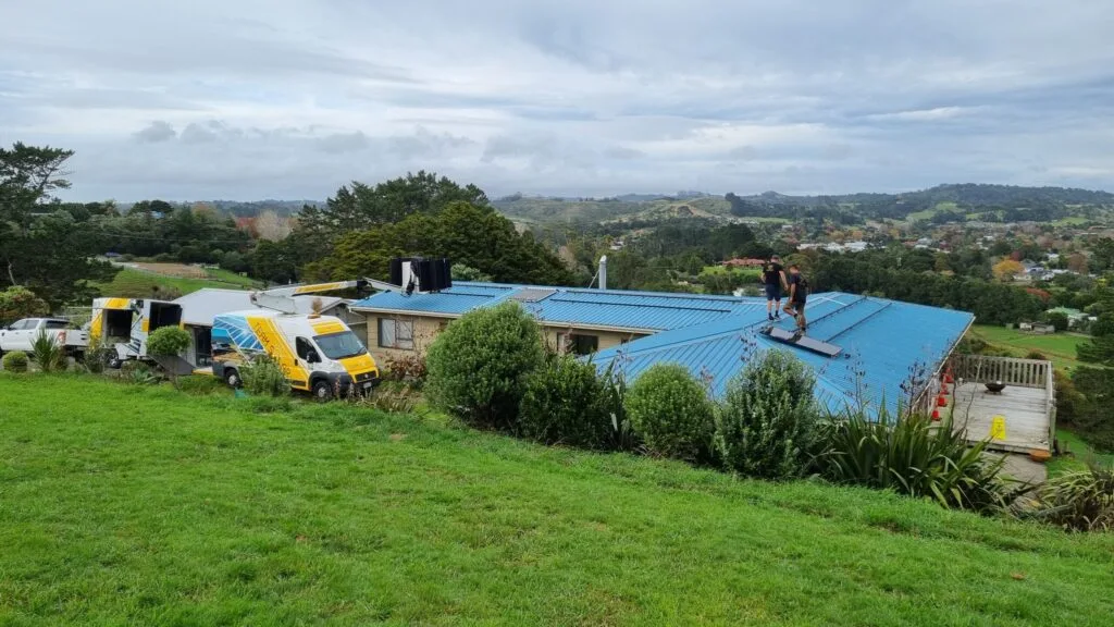 Solar panels being installed on the roof