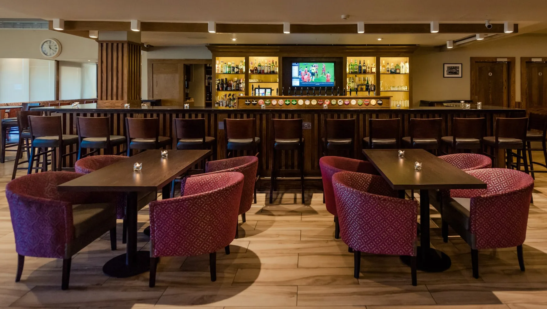 Hotel bar with television