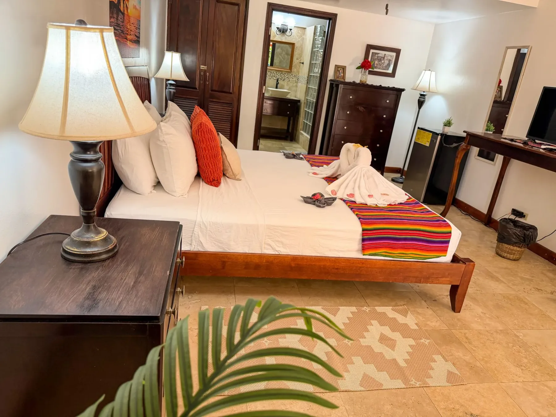 King bed in guest room