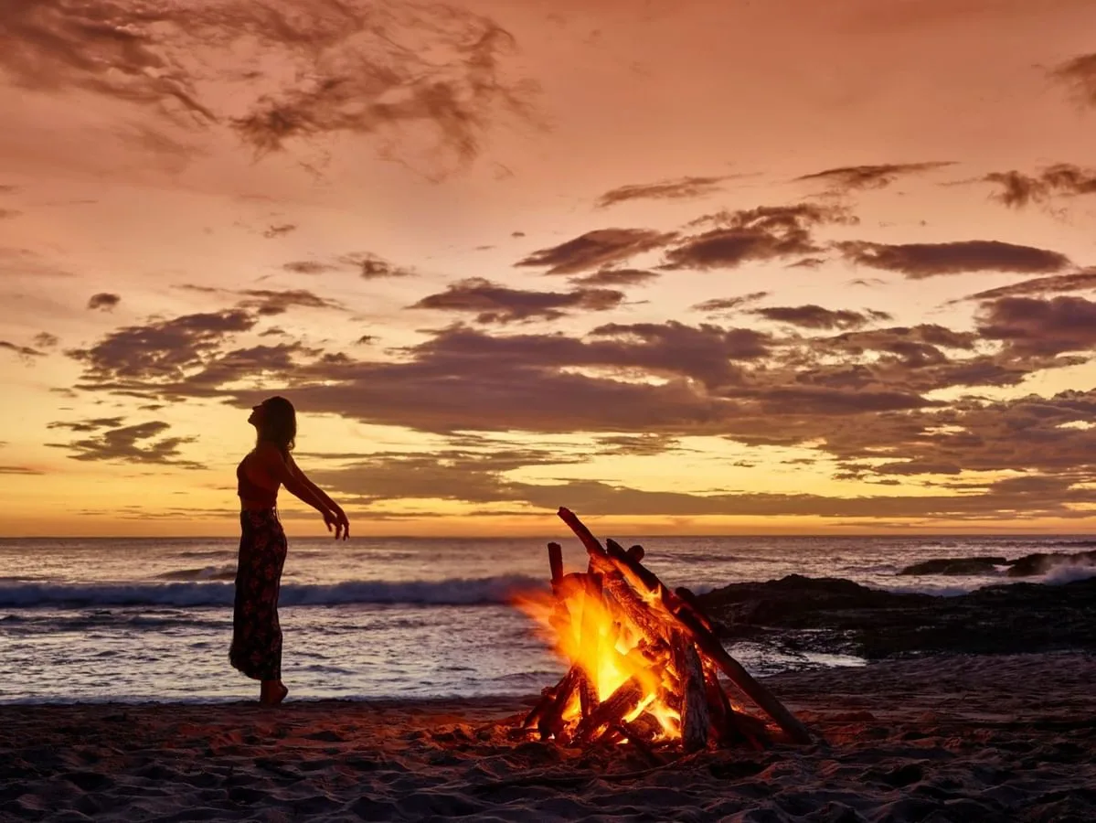 Beach bonfire