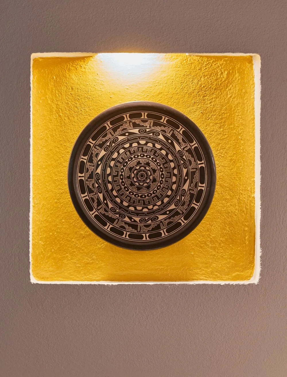 Tribal wall art in the hotel decor