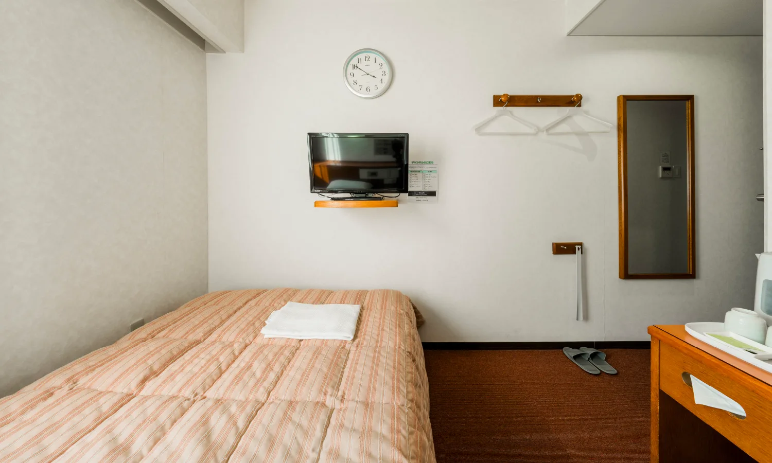 Television in a semi-double room