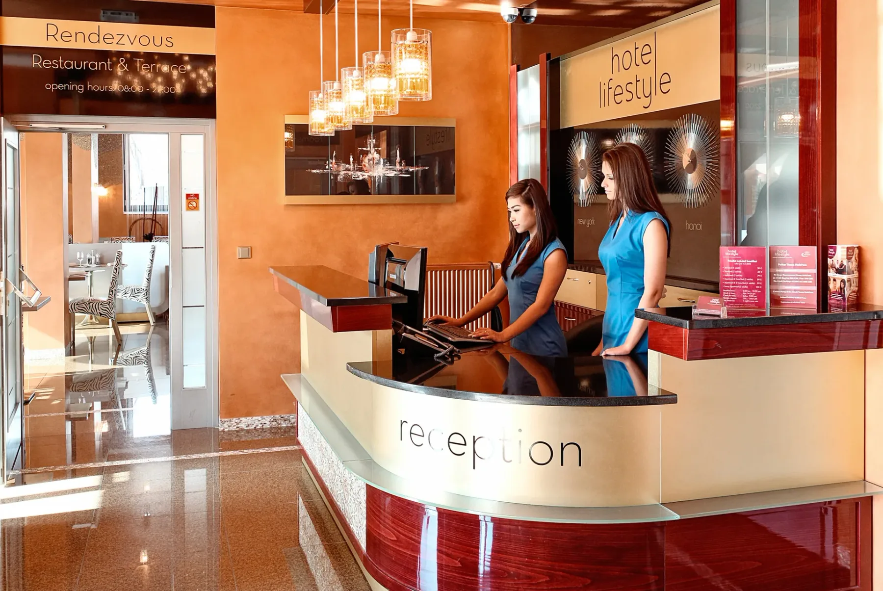 Hotel reception desk