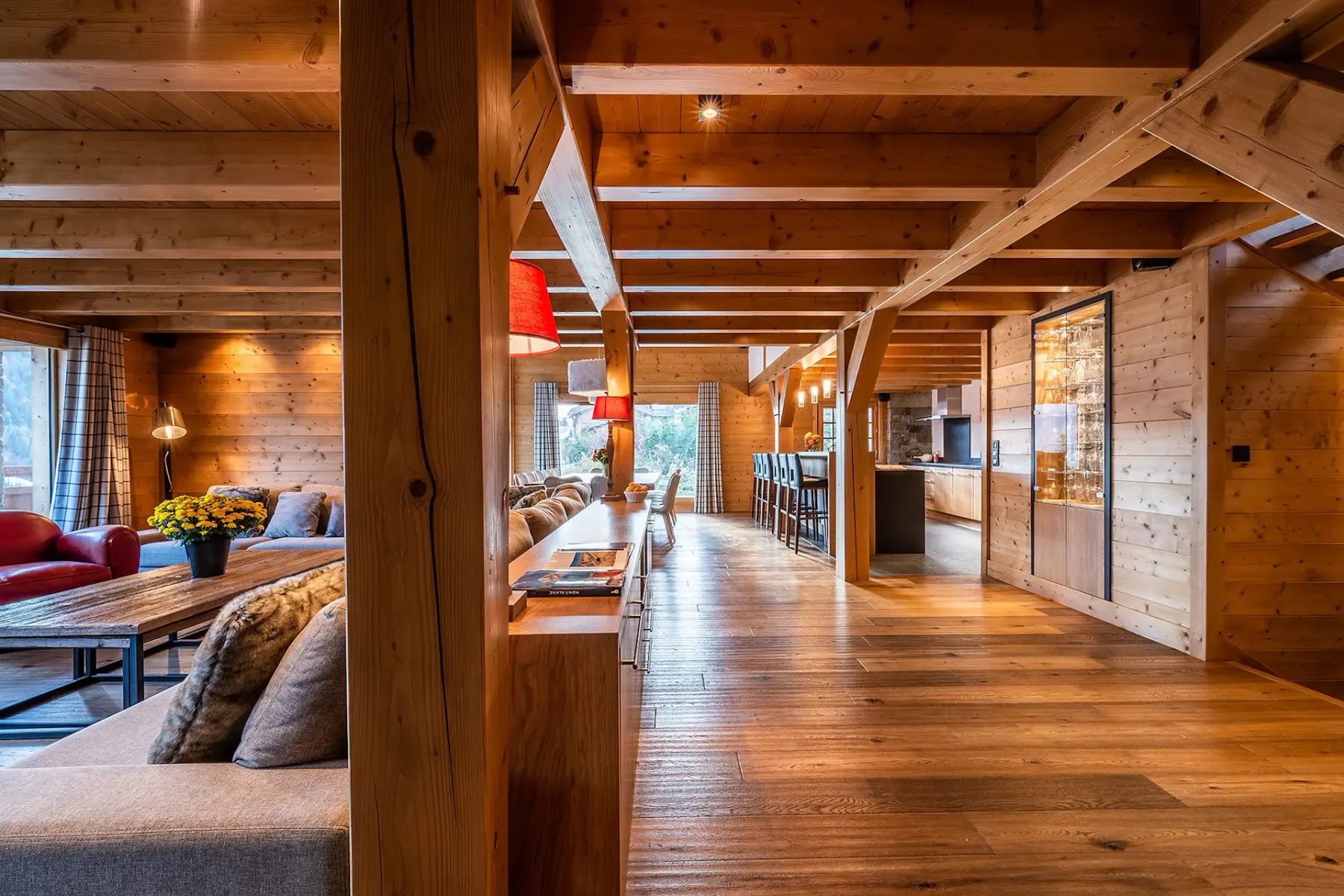 Large wooden room luxury family chalet Abachi Les Gets