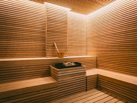 Sauna at the spa.