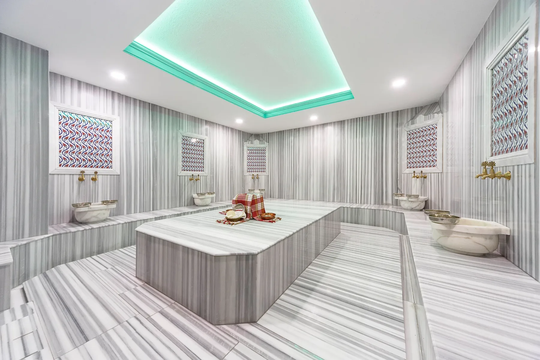 El hammam turco de mármol del spa