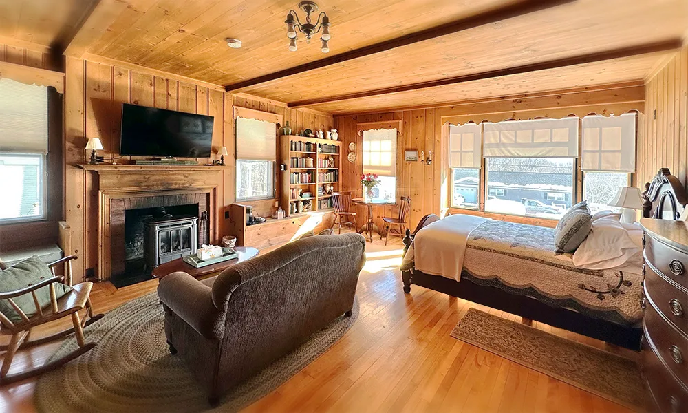 Honeymoon suite fireplace