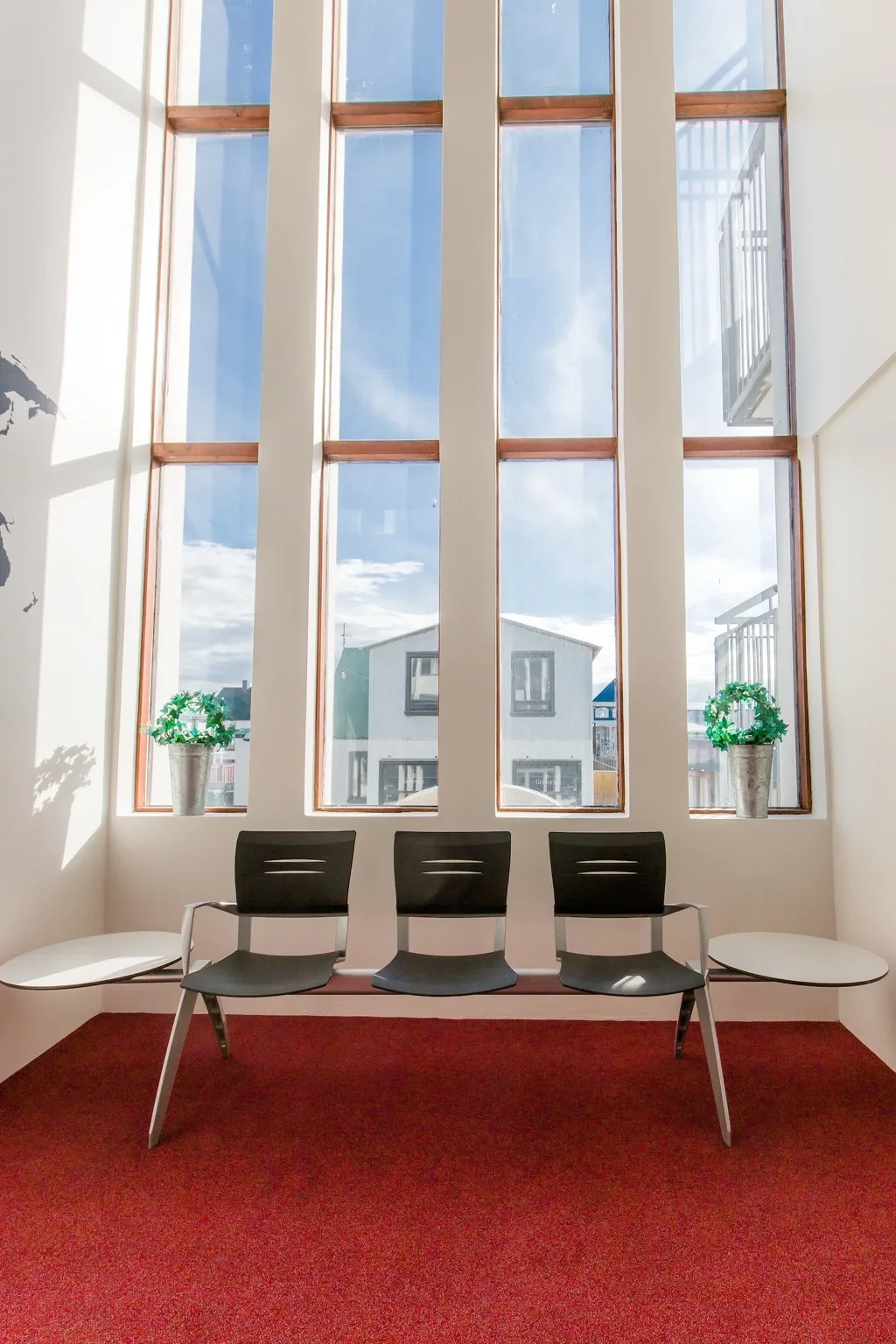 Bright seating area at Hótel Keilir