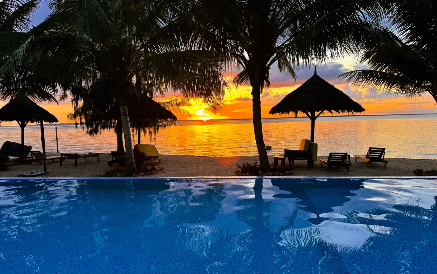 Infinity pool at sunset
