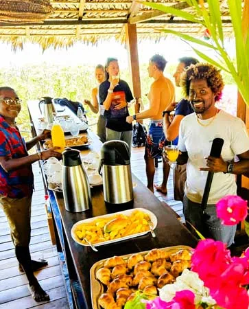 Breakfast beside the water and kitesurfing spot