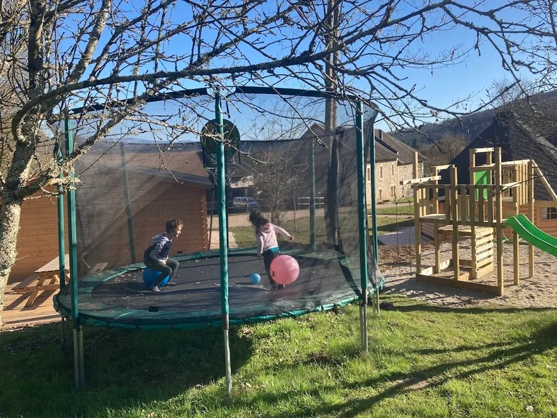 Trampoline and play area