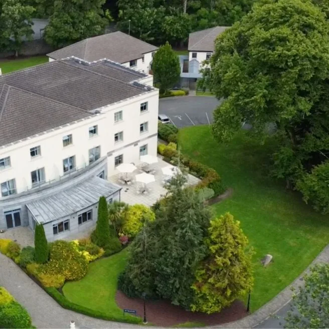 Aerial view of the Shamrock Lodge Hotel entrance
