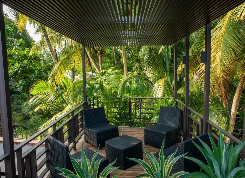 La terraza del jardín