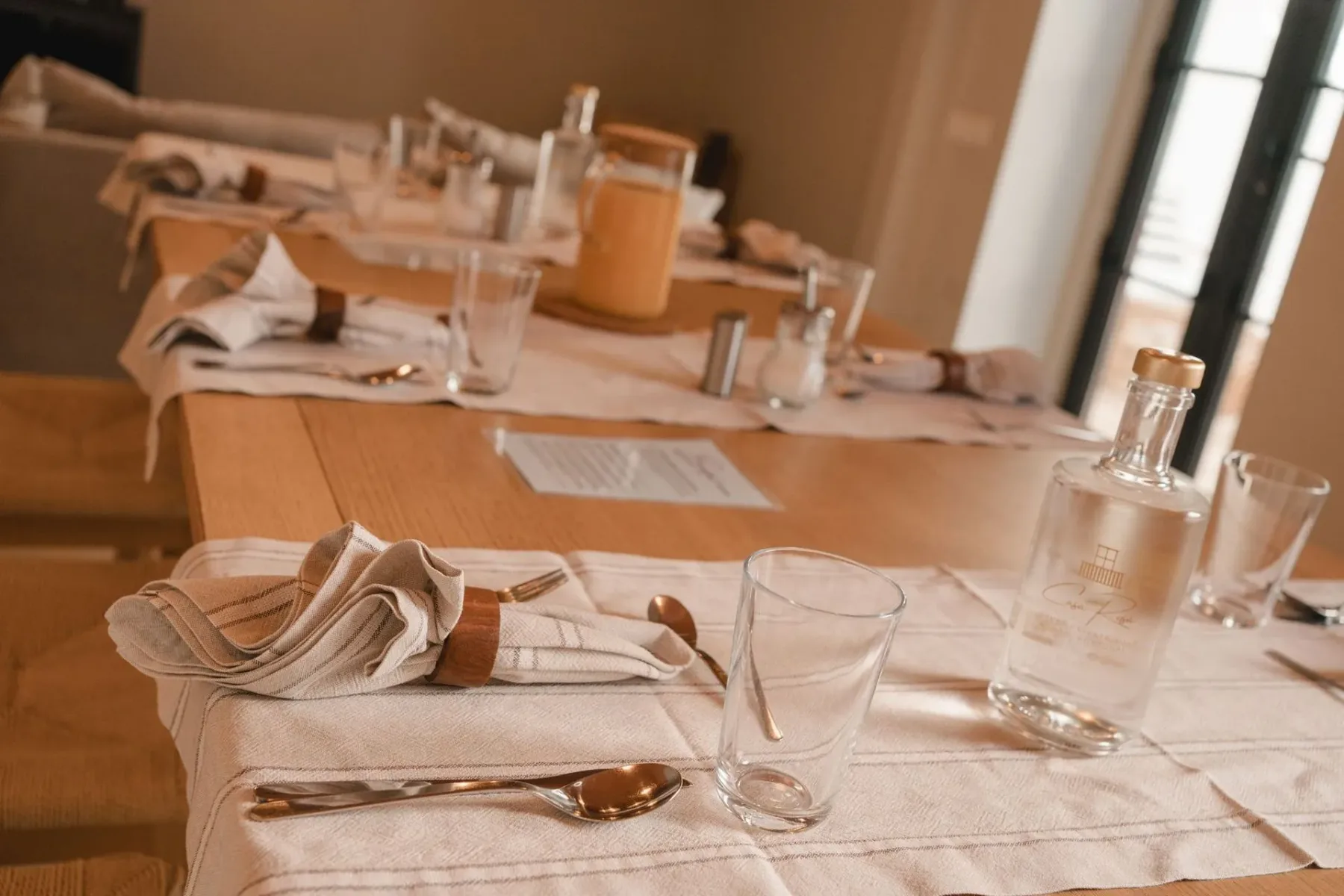 A set table.