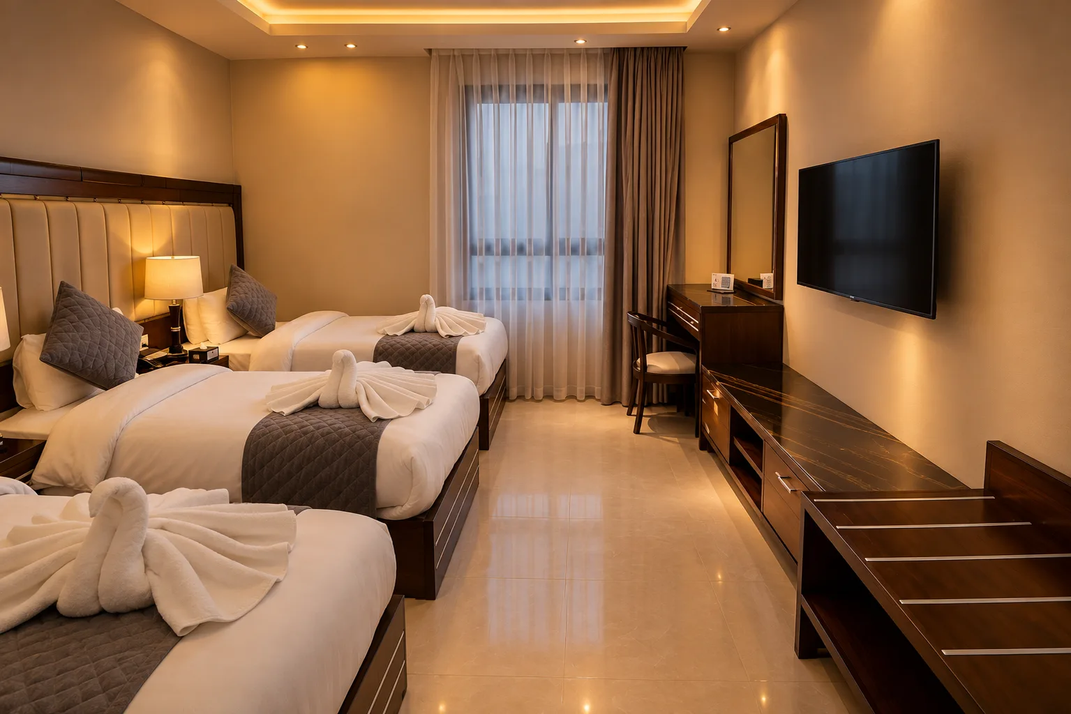Interior de una habitación del Petra Icon Hotel