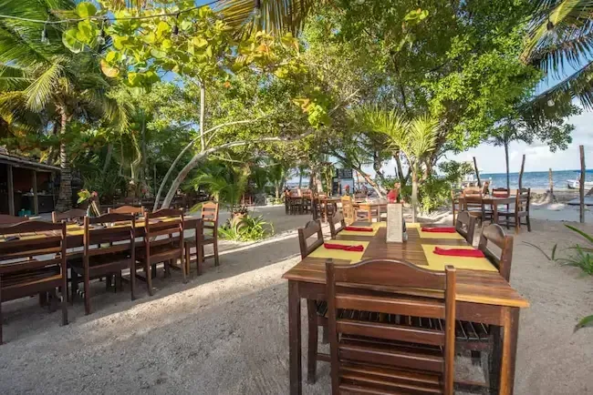 Outdoor dining overlooking the Caribbean at Bella Vista Resort
