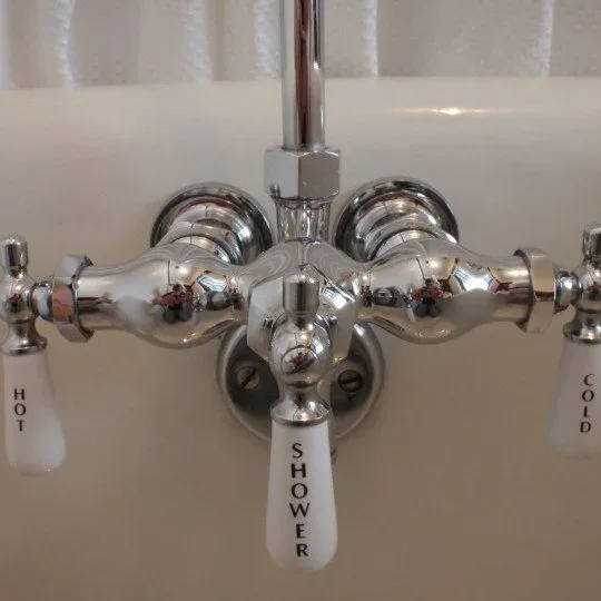 Porcelain claw-foot bathtub