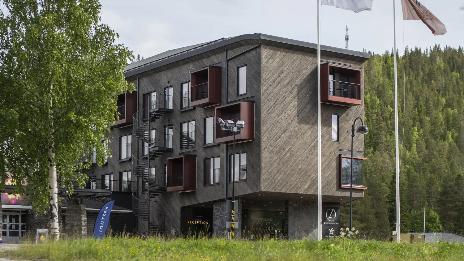 Hotel exterior in summer